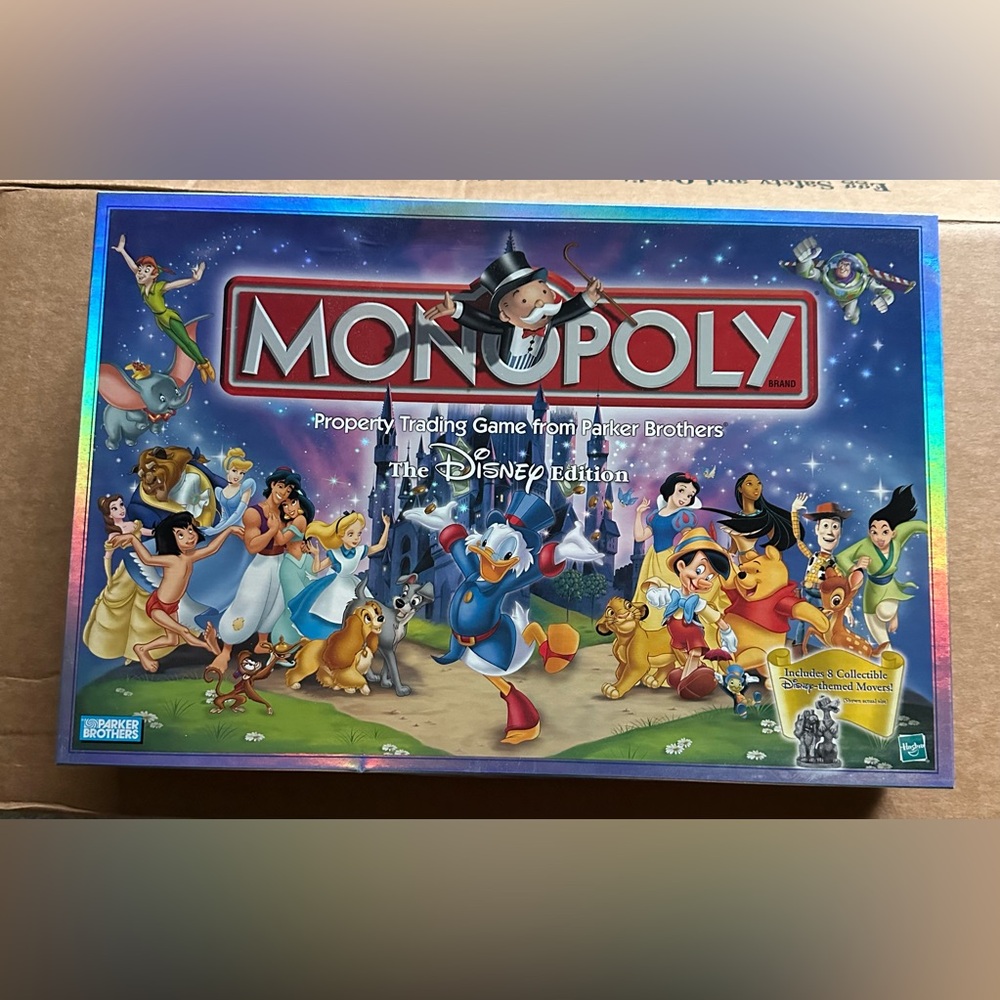 Disney Monopoly Game with Blue and Gold Accents